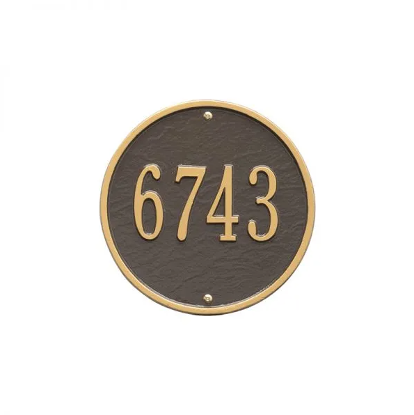 Whitehall 1033 Arch Marker Estate Lawn Address Plaque in Bronze and Gold