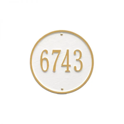 Whitehall 1033 Arch Marker Estate Lawn Address Plaque in White and Gold