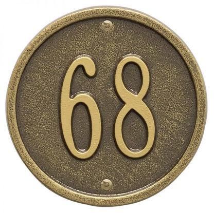 Whitehall 1034 Arch Marker Estate Lawn Address Plaque in Antique Brass
