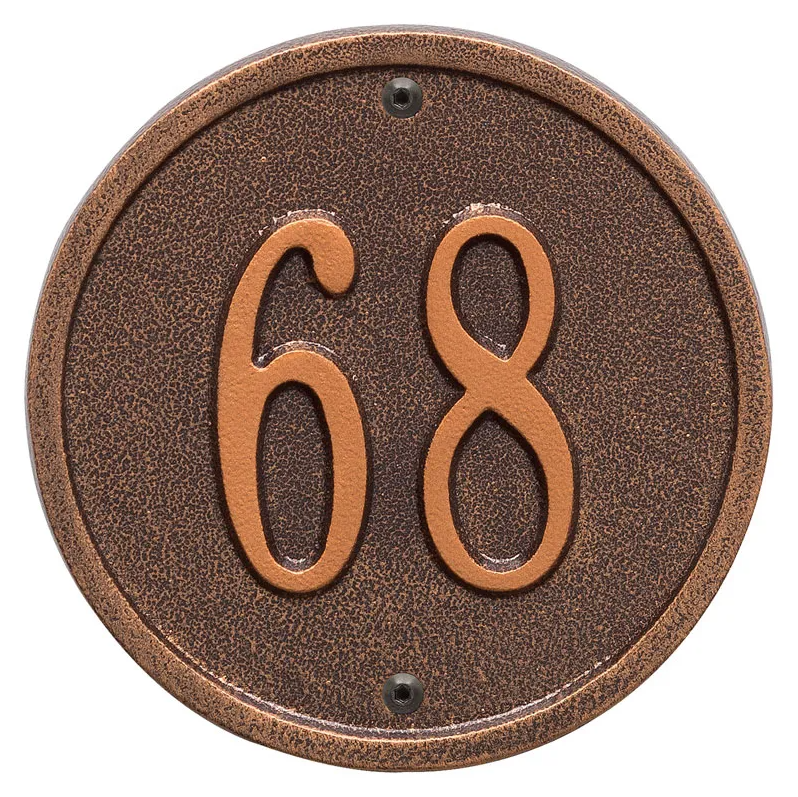 Whitehall 1034 Arch Marker Estate Lawn Address Plaque in Antique Copper