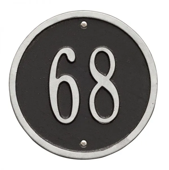 Whitehall 1034 Arch Marker Estate Lawn Address Plaque in Black and Silver