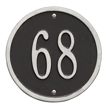 Whitehall 1034 Arch Marker Estate Lawn Address Plaque in Black and Silver