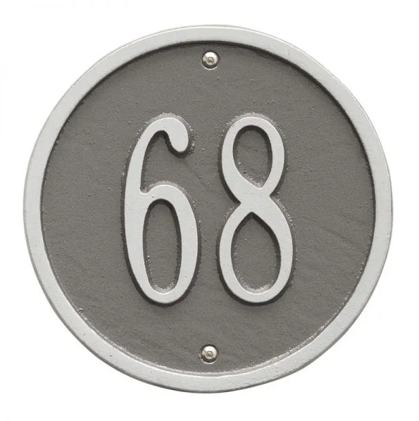 Whitehall 1034 Arch Marker Estate Lawn Address Plaque in Pewter and Silver