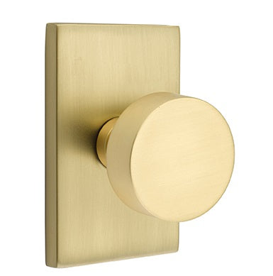 Emtek Round Knob - Modern Rectangular Rosette