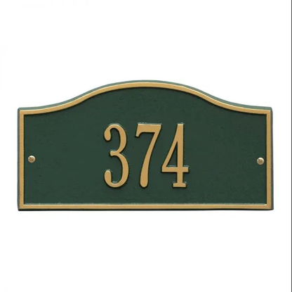 Whitehall 1052 Arch Marker Estate Lawn Address Plaque in Green and Gold