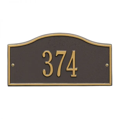 Whitehall 1052 Arch Marker Estate Lawn Address Plaque in Bronze and Gold