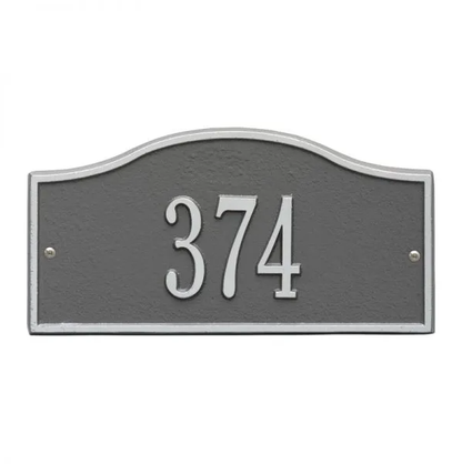 Whitehall 1052 Arch Marker Estate Lawn Address Plaque in Pewter and Silver