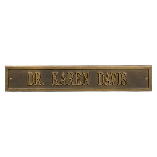 Whitehall 1072 Arch Marker Estate Wall Address Plaque in Antique Brass
