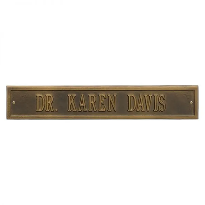 Whitehall 1072 Arch Marker Estate Wall Address Plaque in Antique Brass