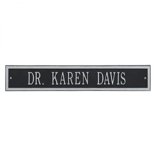 Whitehall 1072 Arch Marker Estate Wall Address Plaque in Black and Silver