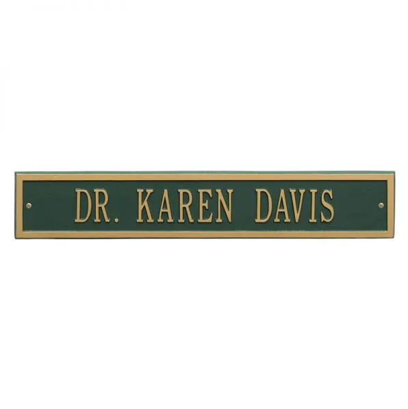 Whitehall 1072 Arch Marker Estate Wall Address Plaque in Green and Gold