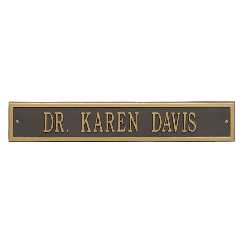 Whitehall 1072 Arch Marker Estate Wall Address Plaque in Bronze and Gold