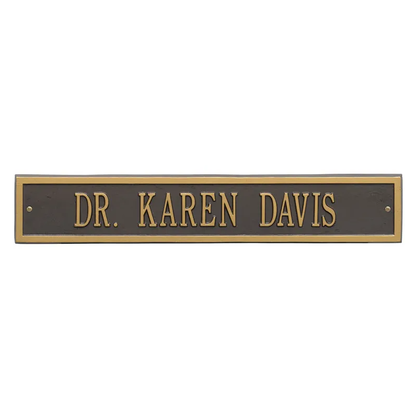 Whitehall 1072 Arch Marker Estate Wall Address Plaque in Bronze and Gold