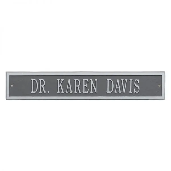 Whitehall 1072 Arch Marker Estate Wall Address Plaque in Pewter and Silver