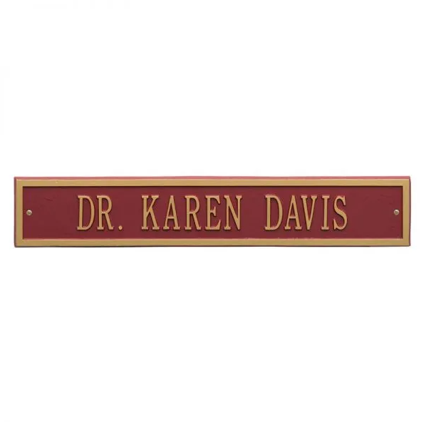 Whitehall 1072 Arch Marker Estate Wall Address Plaque in Red and Gold