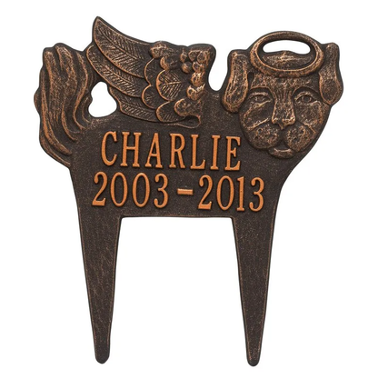 Whitehall Angel Dog Pet Memorial Standard Lawn Two Line