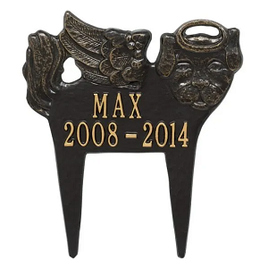 Whitehall 1011 Standard Lawn Pet Memorial in Black and Gold
