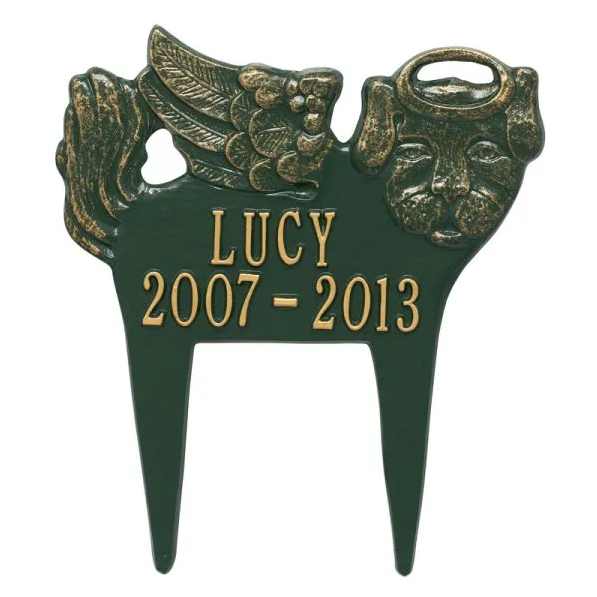 Whitehall 1011 Standard Lawn Pet Memorial in Green and Gold