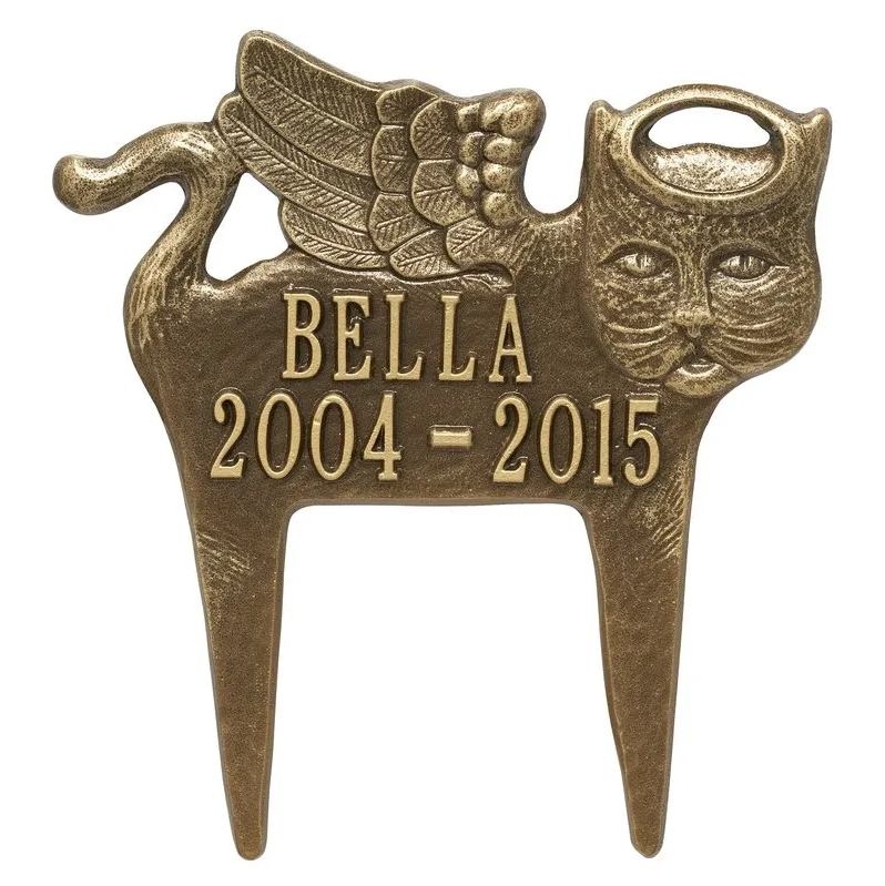 Whitehall Angel Cat Pet Memorial Standard Lawn Two Line WH1100