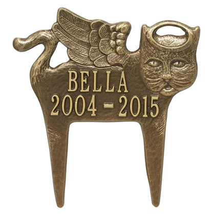 Whitehall Angel Cat Pet Memorial Standard Lawn Two Line WH1100