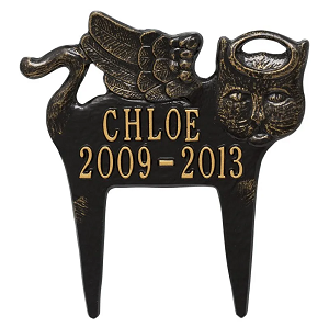 Whitehall 1100 Standard Lawn Pet Memorial in Black and Gold