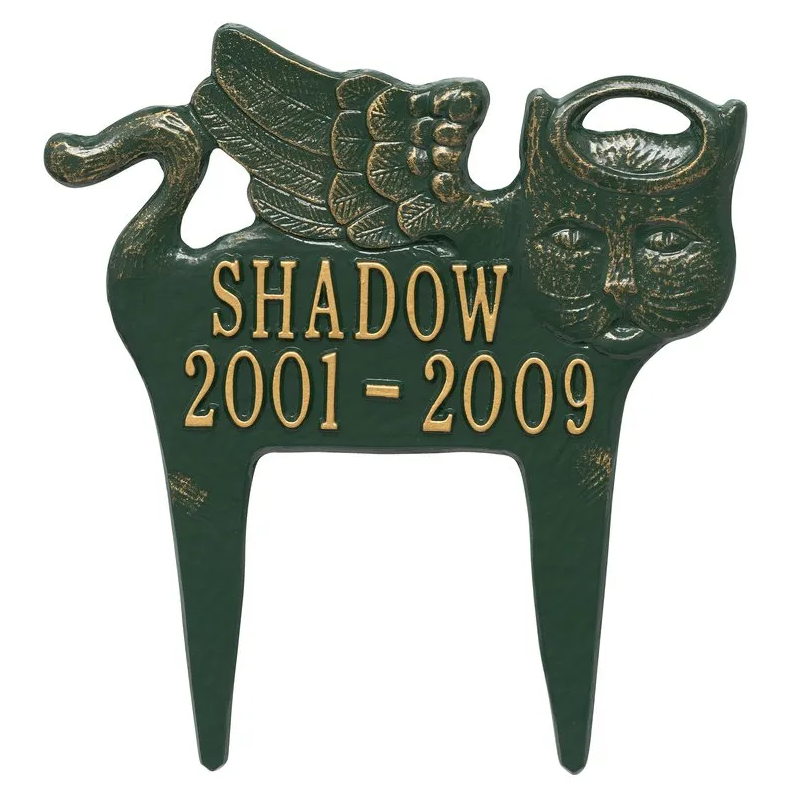 Whitehall 1100 Standard Lawn Pet Memorial in Green and Gold