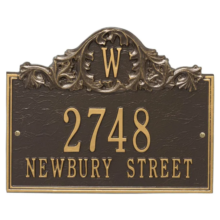 Whitehall Acanthus Monogram Standard Wall Three Line