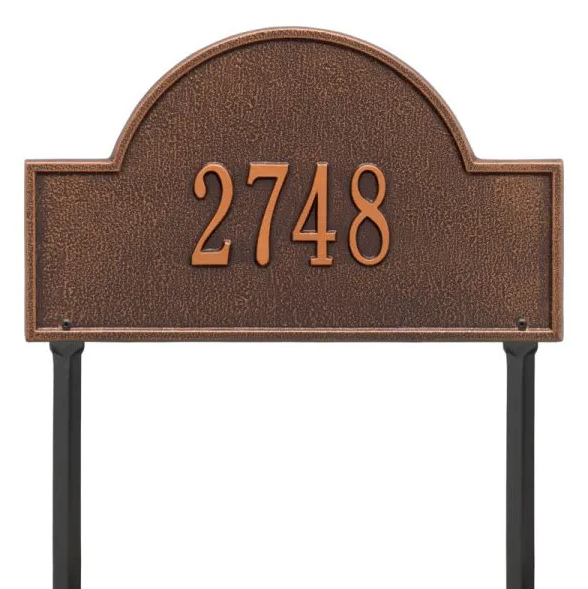 Whitehall 1105 Arch Marker Estate Lawn Address Plaque in Antique Copper