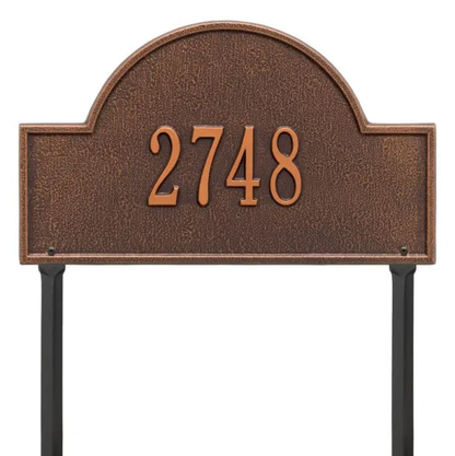 Whitehall 1105 Arch Marker Estate Lawn Address Plaque in Antique Copper