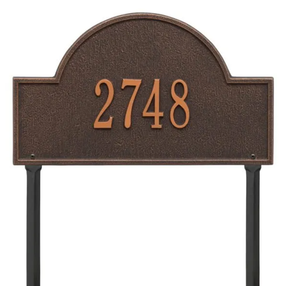 Whitehall 1105 Arch Marker Estate Lawn Address Plaque in Oil Rubbed Bronze