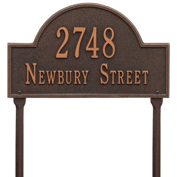 Whitehall 1106 Arch Marker Estate Lawn Address Plaque in Oil Rubbed Bronze