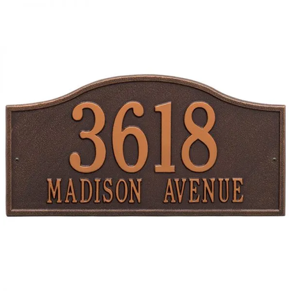 Whitehall 1117 Arch Marker Estate Lawn Address Plaque in Antique Copper
