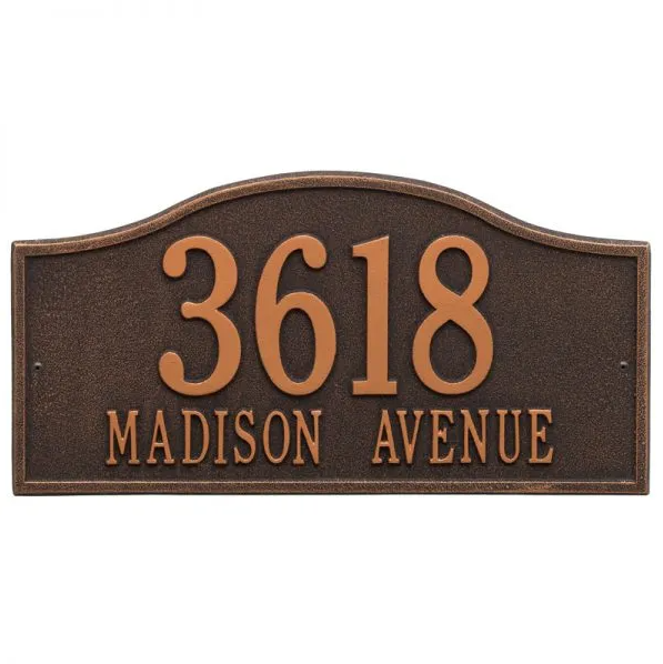 Whitehall 1117 Arch Marker Estate Lawn Address Plaque in Oil Rubbed Bronze