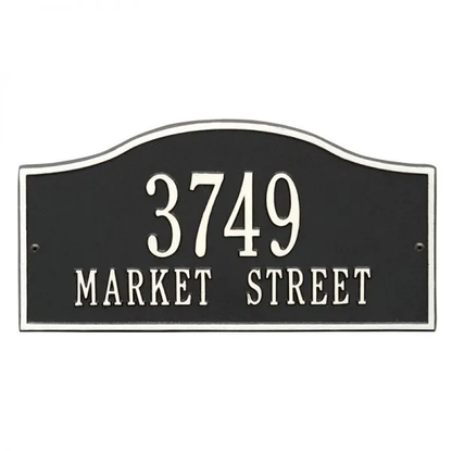 Whitehall 1119 Arch Marker Estate Lawn Address Plaque in Black and White