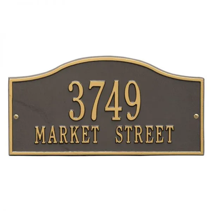 Whitehall 1119 Arch Marker Estate Lawn Address Plaque in Bronze and Gold
