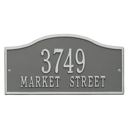 Whitehall 1119 Arch Marker Estate Lawn Address Plaque in Pewter and Silver