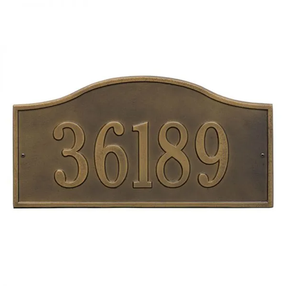 Whitehall 1119 Arch Marker Estate Lawn Address Plaque in Antique Brass