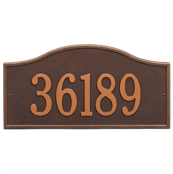 Whitehall 1119 Arch Marker Estate Lawn Address Plaque in Antique Copper