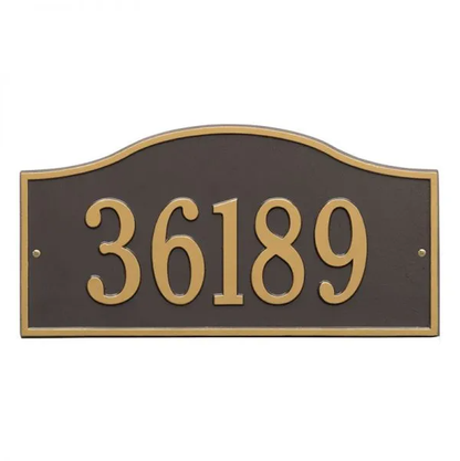 Whitehall 1119 Arch Marker Estate Lawn Address Plaque in Bronze and Gold