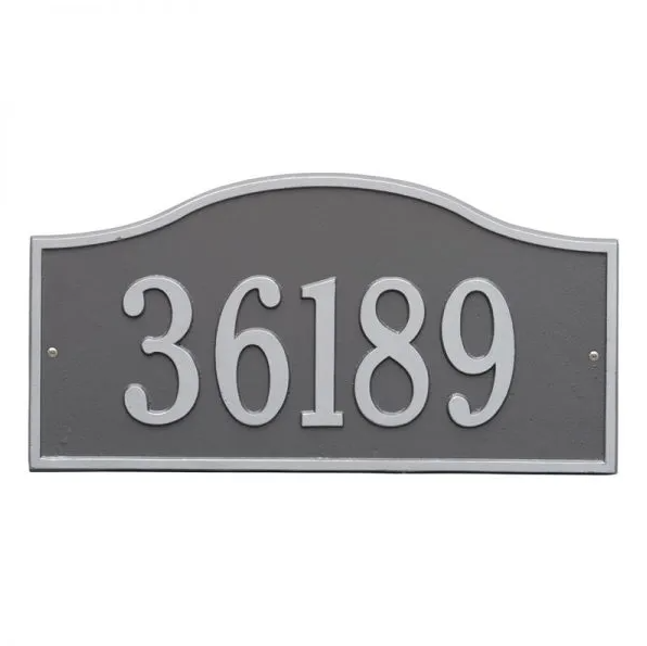 Whitehall 1119 Arch Marker Estate Lawn Address Plaque in Pewter and Silver