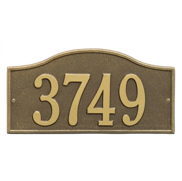 Whitehall 1011 Arch Marker Estate Lawn Address Plaque in Antique Brass