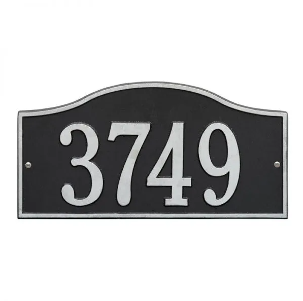 Whitehall 1011 Arch Marker Estate Lawn Address Plaque in Black and Silver