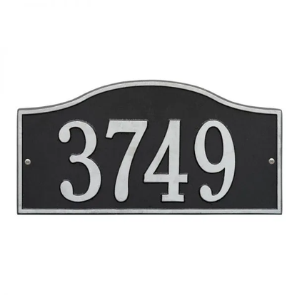 Whitehall 1011 Arch Marker Estate Lawn Address Plaque in Black and Silver