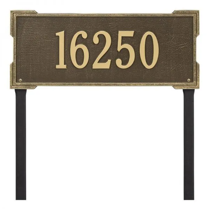Whitehall 1121 Arch Marker Estate Lawn Address Plaque in Antique Brass
