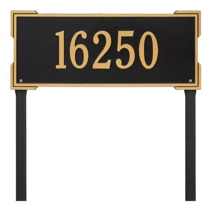 Whitehall 1121 Arch Marker Estate Lawn Address Plaque in Black and Gold