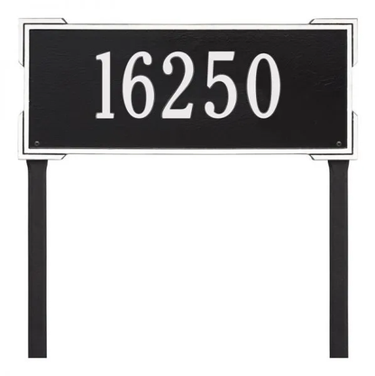 Whitehall 1121 Arch Marker Estate Lawn Address Plaque in Black and White