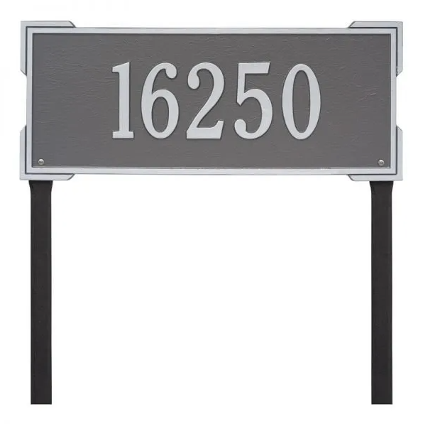 Whitehall 1121 Arch Marker Estate Lawn Address Plaque in Pewter Silver