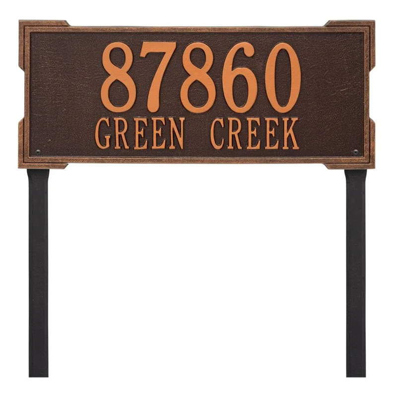 Whitehall 1011 Arch Marker Estate Lawn Address Plaque in Antique Copper