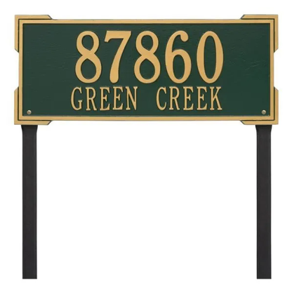 Whitehall 1011 Arch Marker Estate Lawn Address Plaque in Green and Gold