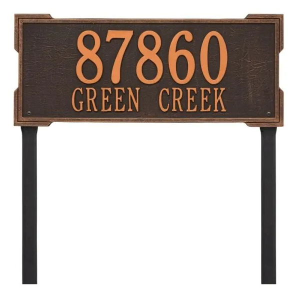 Whitehall 1011 Arch Marker Estate Lawn Address Plaque in Oil Rubbed Bronze